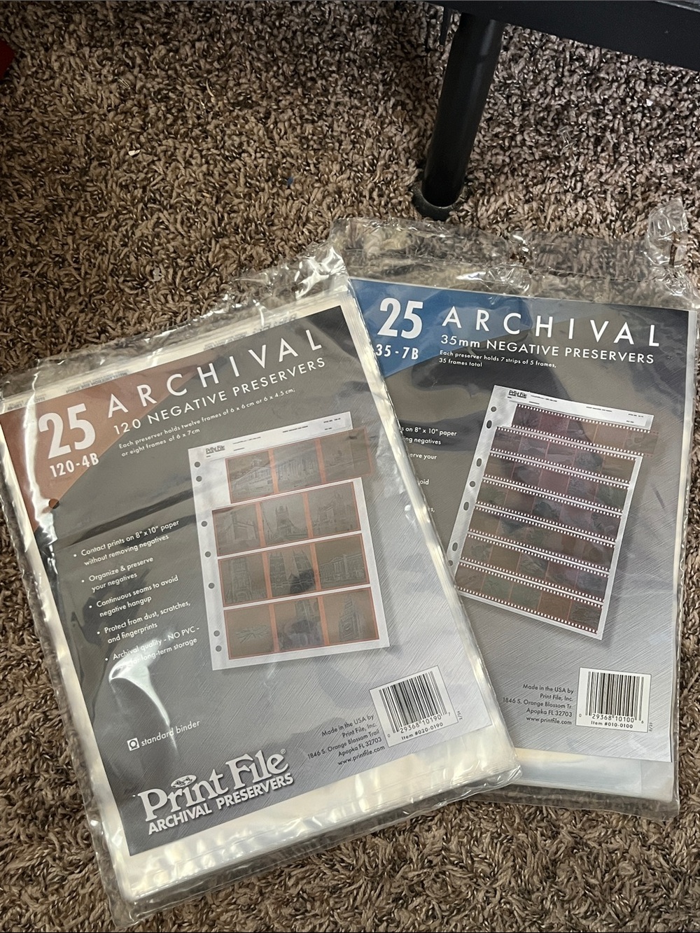 Archival Negative Preservers- 24 6x6 sleeves and 14 35mm sleeves